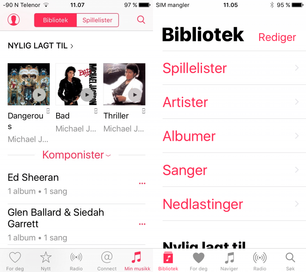 Apple Music: iOS 9 vs. iOS 10