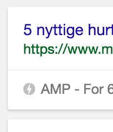 Slik vises AMP-sider i Google-søk